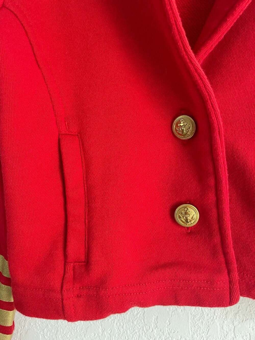 Disney Cruise Line Captain Uniform Style Red Military Blazer Jacket - Picture 4 of 7